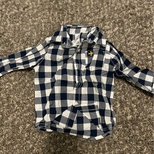 H&M Navy and White Plaid Shirt